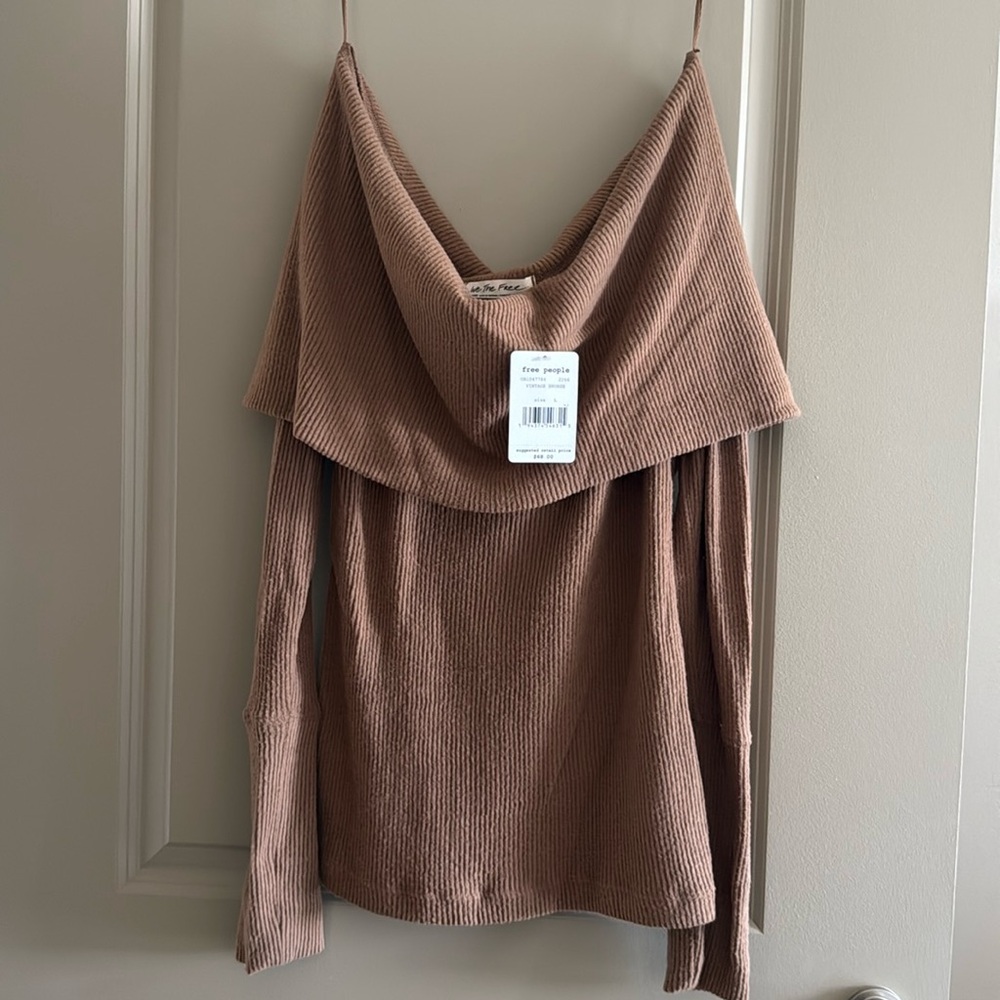 NWT Free People Off Shoulder Sweater Sz Large